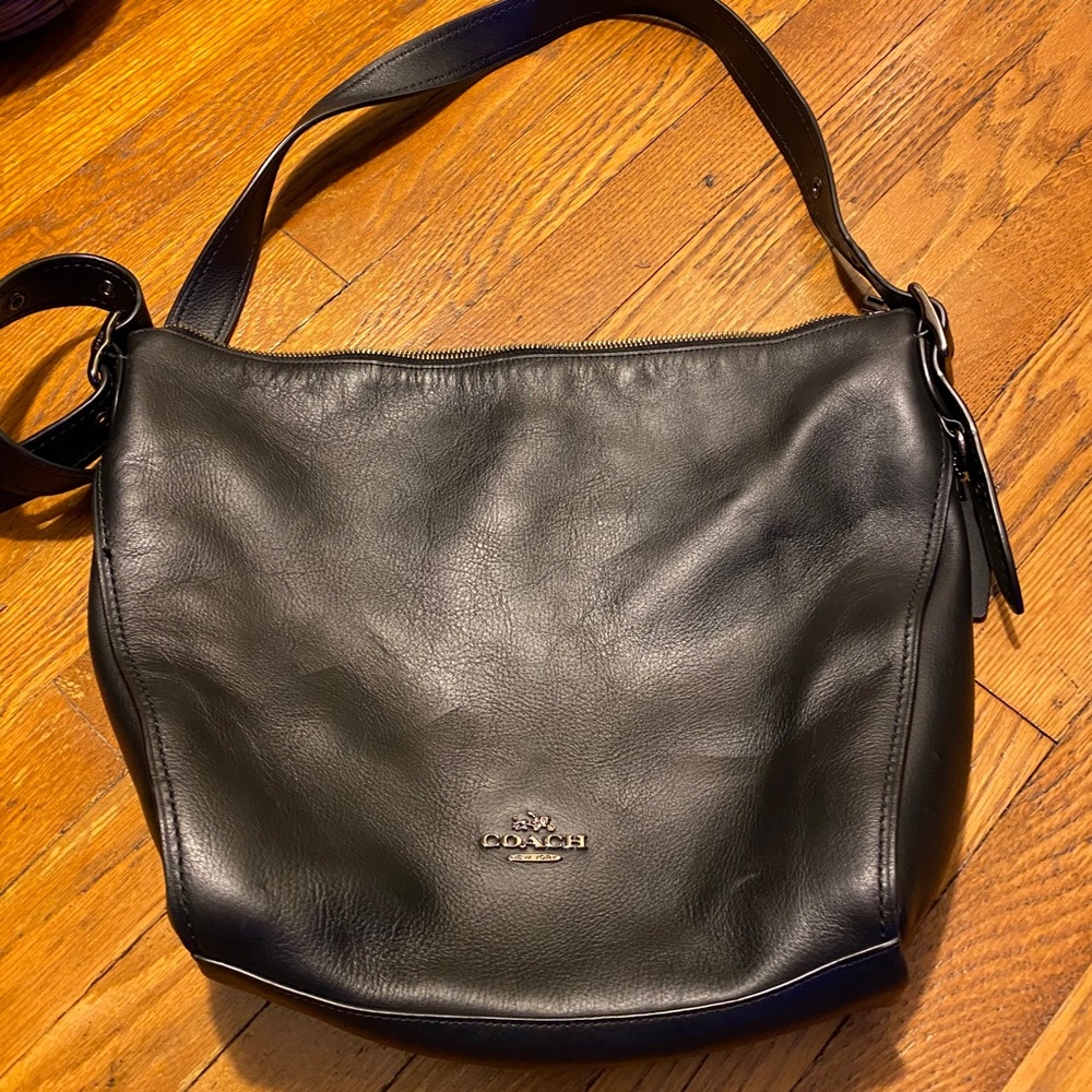 Black leather Coach hobo